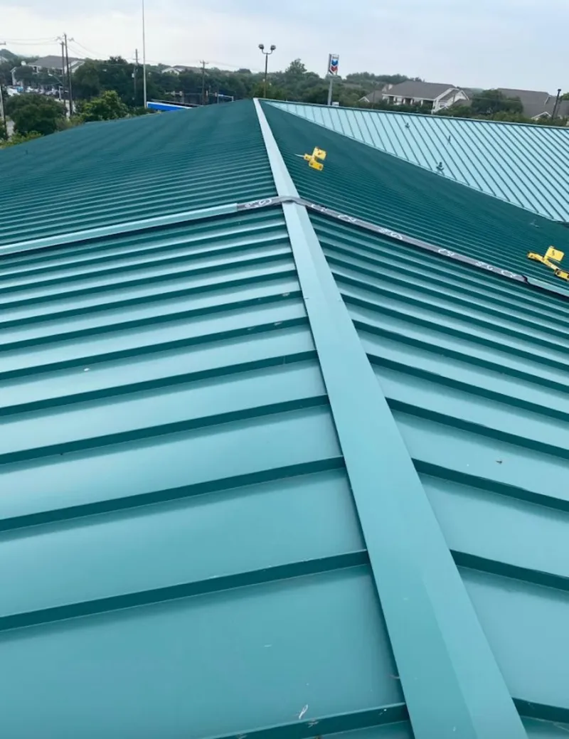Green commercial metal roof ridge and valley for Metal Roof Repair in Shelton